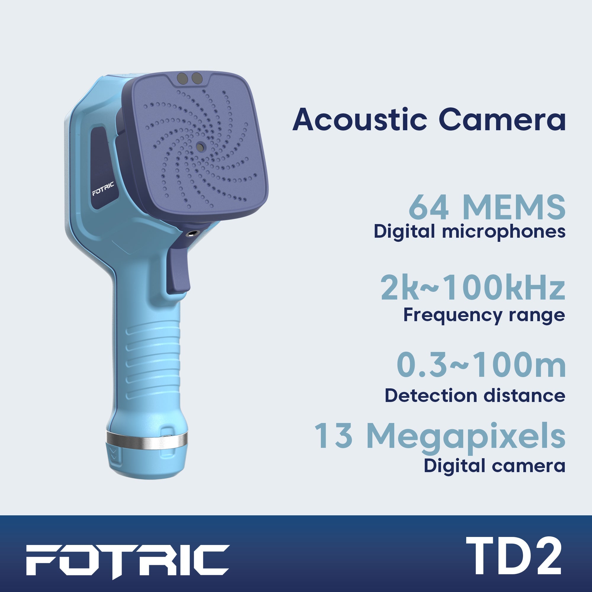 FOTRIC TD2 Telecamera di imaging acustico – Vista frontale