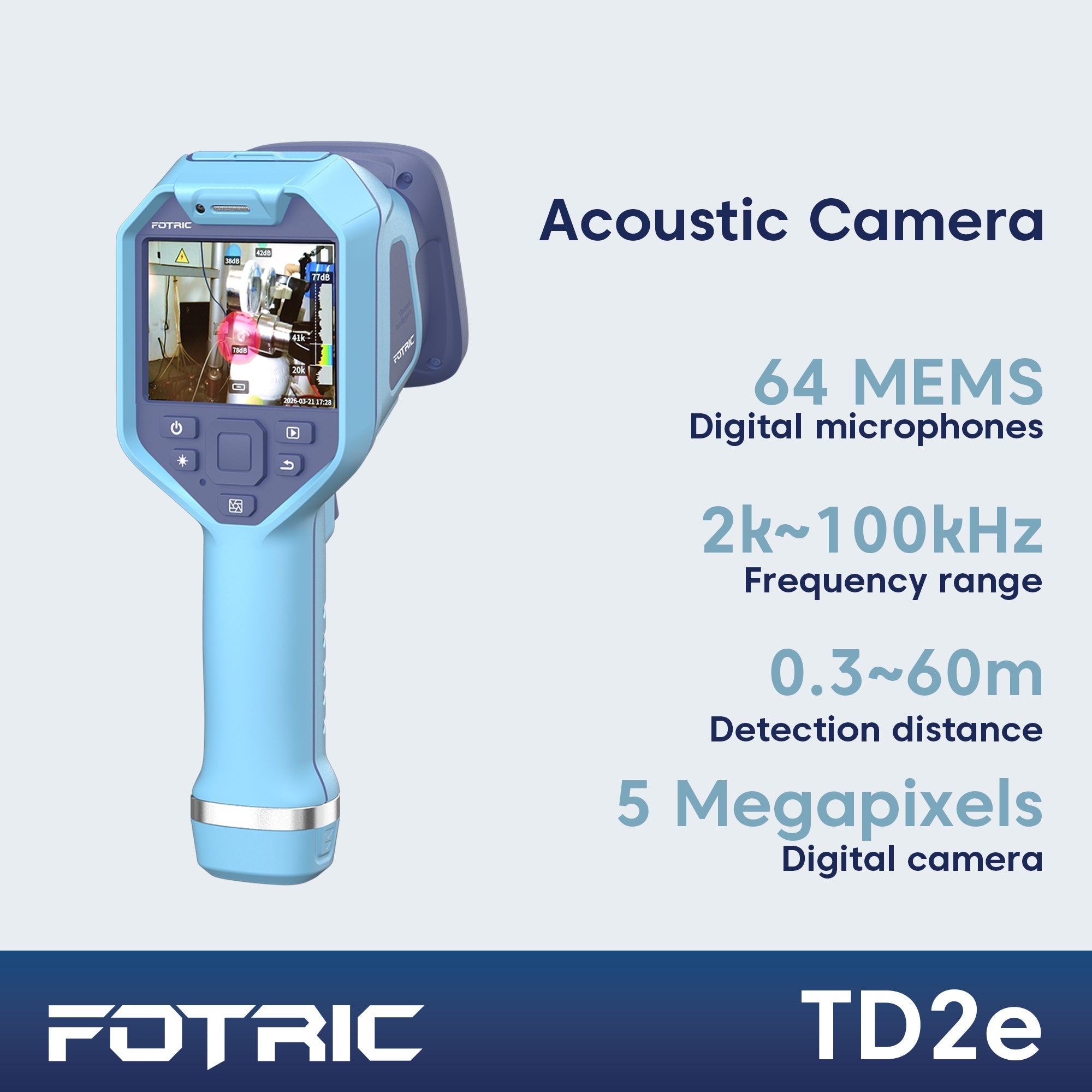 FOTRIC TD2e Imager acustico – Vista frontale